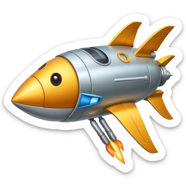 rocket-powered animal sticker