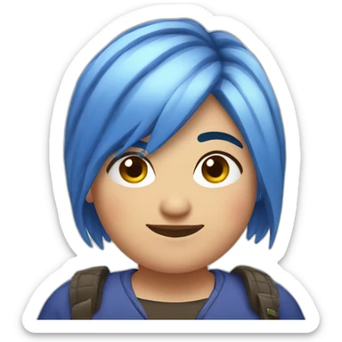 Older fat lesbian Chilean very short spiky bright blue hair sticker