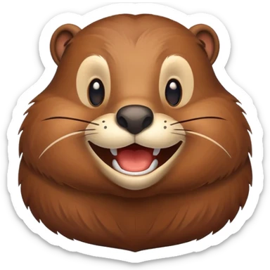 beaver smiling with buck teeth sticker