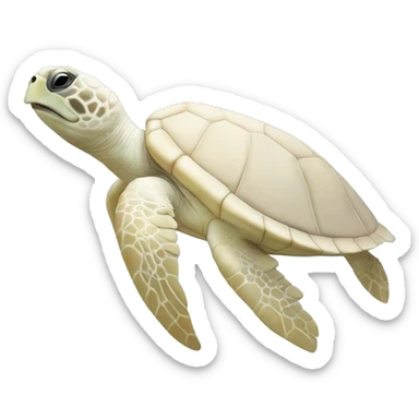 White Pastel sea turtle sticker