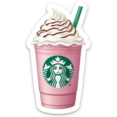 pink drink from star bucks that has the logo whip cream sticker