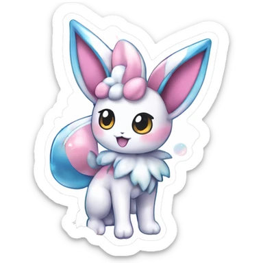 Kawaii Gorgeous Beautiful Shiny Sparkly Sylveon-Pokémon full body sticker sticker