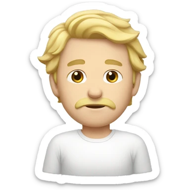 white man who scratches his chin sticker