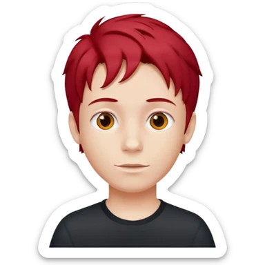 Cherry red hair boy sticker