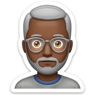 Buzz cut WITH BEARD and glasses. Add gray hair and darker skin. Keep the buzz cut. sticker
