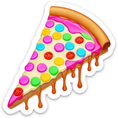 Melted neon  ice cream pizza slice sticker
