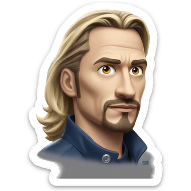 IKEA co-worker FBI Zlatan in Marvel Avengers style, oil paint, mysterious eyes, intricate lips, masterpiece pose, odd perspective, beautiful, desirable, logical sticker