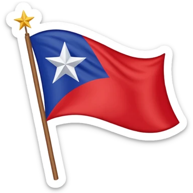 Juneteenth flag waving, red white and blue with a bursting star in the center sticker