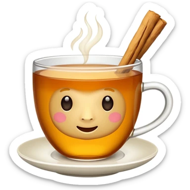 cup of tea with ginger root sticker