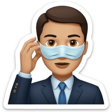 A business leader removing his mask (like Anonymous) indicating that he is revealing himself sticker