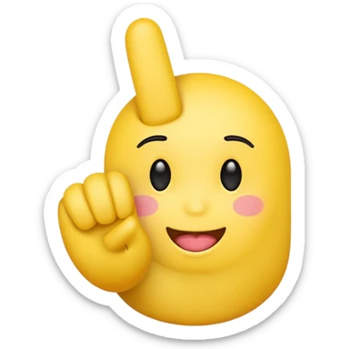 Make a regular blushed yellow emoji but with the middle finger  sticker