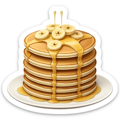 Pancakes with banana sticker
