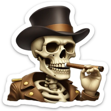 skull smoking a cigar sticker