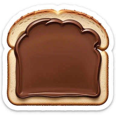 slice of bread covered in nutella spread sticker