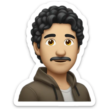 A big black haired man from Uzbekistan trading crypto sticker