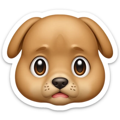 sad face with a big pouty bottom lip, and puppy eyes sticker