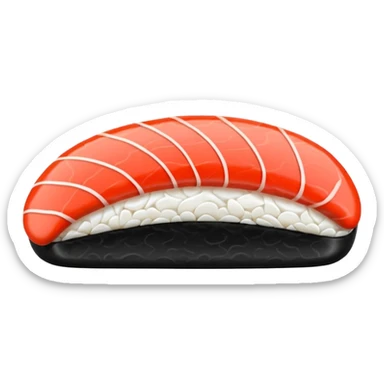 Japanese cuisine humanless avatar in minimalist emoji-style illustration. Sushi , clean lines, red white colors, flat design, calm and modern. sticker
