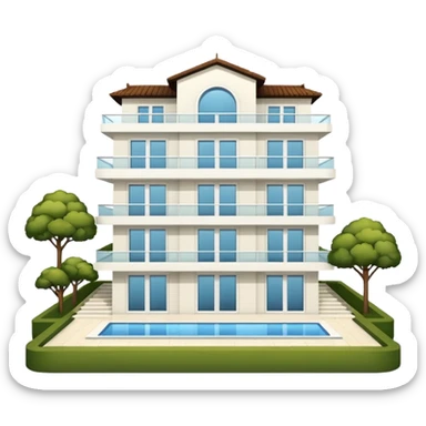 white 3 floor luxurious villa sticker