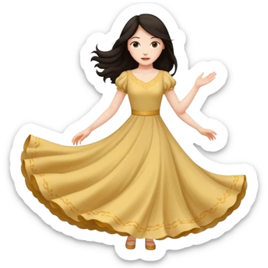Long  Dark hair women twirling sticker