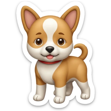 Un emoji de un perrito blanco no es de pelo largo sticker