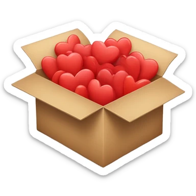 Box full of red hearts sticker