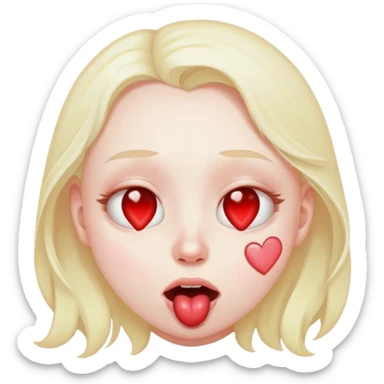 Heart eyes with drool sticker