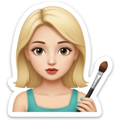 girl applying makeup sticker