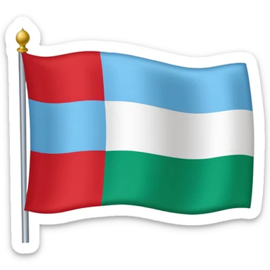 Dagistan flag red down mid light blue and green above sticker