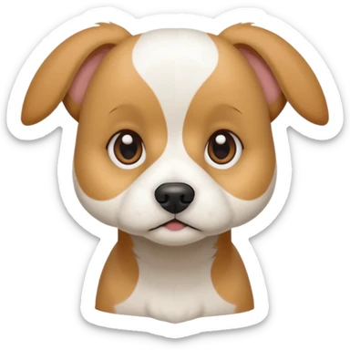 a white beagle x maltese x chi dog the size of a kelpie with light brown ears and a light brown patch on one eye sticker