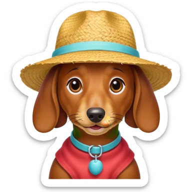 Weiner dog in summer sticker