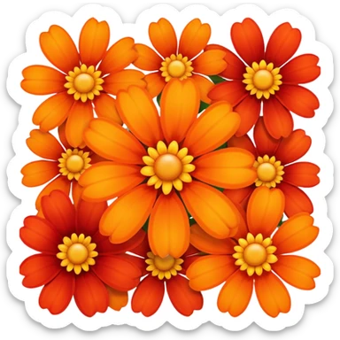 Flowers Orange and red sticker