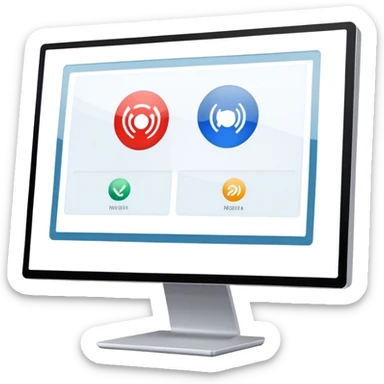 Create an emoji for UX/UI design. Show a monitor or tablet with a web interface mockup displayed on the screen. Use modern, professional colors. Do not include any emojis or smiley faces. Make the background transparent. sticker