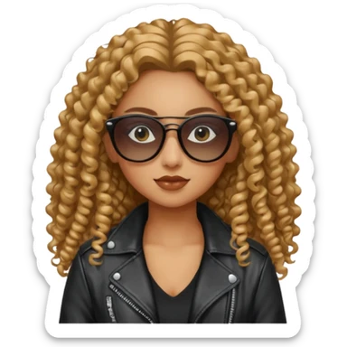 Biker Gang with Sunglasses,girl, long curly hair, sunglasses, gangter sticker