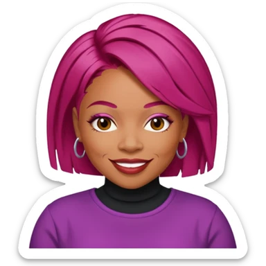 Tionne T-Boz Watkins with short magenta red hair sticker