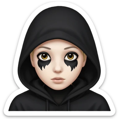 Une personne mystérieuse sous capuche noir avec les yeux noir sticker