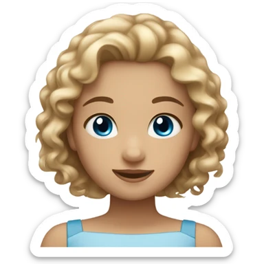 Two girls embracing one with blonde hair and blue eyes and the other girl brown curly hair and brown eyes with light brown skin sticker