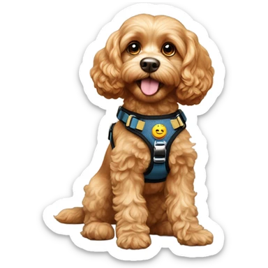 golden cavapoo armed sticker