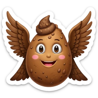 make a poop with wings sticker