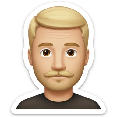 short blond hair clean cut mustache and beard 5ft 9 140lbs titian sticker