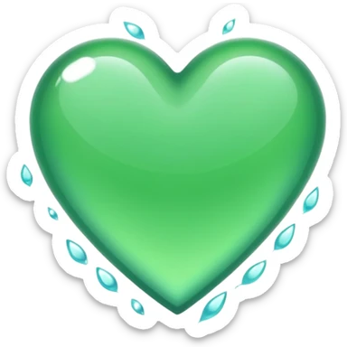 Corazón verde agua sticker