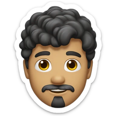 25-year-old man, brunette, wears full goatee, wears a low tuft sticker