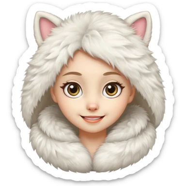 Attractive furry girl sticker