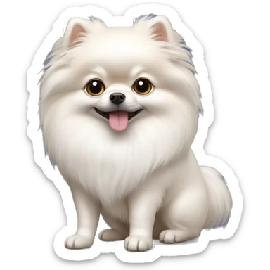 White pomeranian sticker