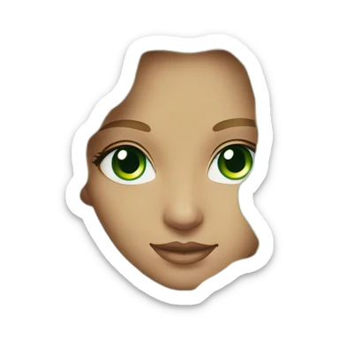  girl green eyes long blonde hair baking sticker