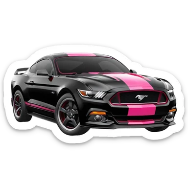 Ford Mustang with center black strip design and in written 309 and in front real pnky sticker