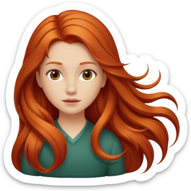 Garota ruiva clara de cabelo comprido  sticker