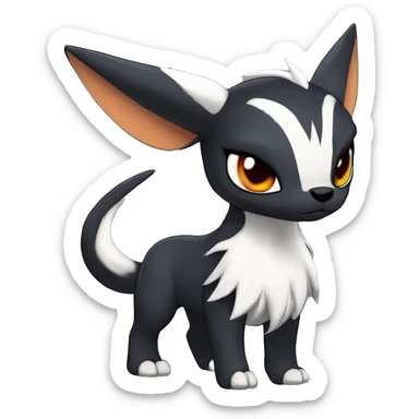 Edgy Cool Kawaii Baby Houndoom-Nargacuga-Absol-Garurumon-Pokémon Full Body Detailed High Quality sticker