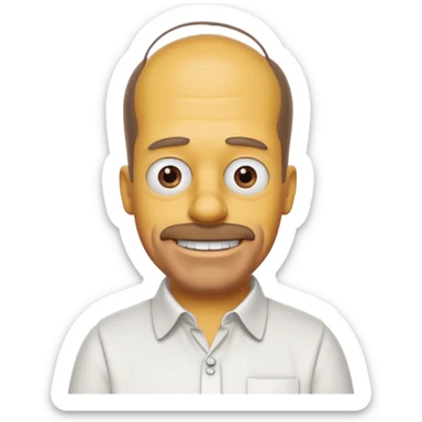 Homer Simpson with brown thinning hair emoji sticker