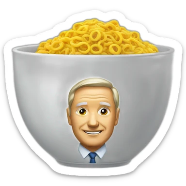 politician head in a bowl sticker