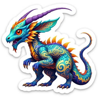 Epic complex detailed aesthetic-scenic-Fakémon-creature sticker